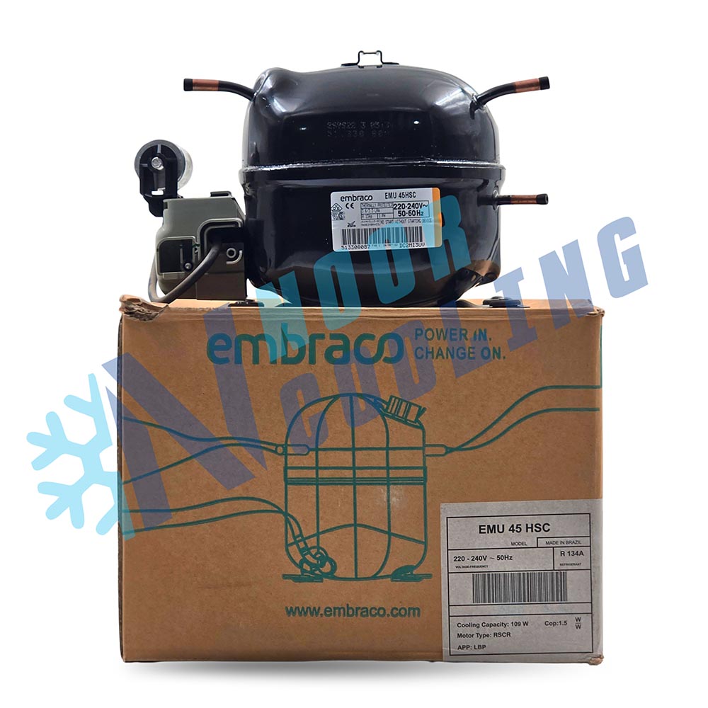 کمپرسور امبراکو EMBRACO مدل EMU45HSC ظرفیت ۱/۸ اسب بخار
